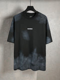 Balenciaga dark short-sleeve T-shirt with small chest logo print