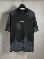 Balenciaga dark short-sleeve T-shirt with small chest logo print