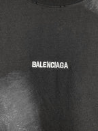Balenciaga dark T-shirt chest logo in small white print