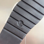 Ridged rubber outsole with LV logo medallion and textured tread
