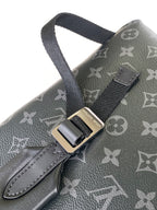 Louis Vuitton monogram bag strap with buckle and dark leather trim