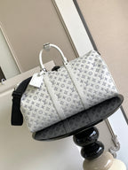 Louis Vuitton monogram duffel bag, white with black base and top handles