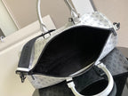 Louis Vuitton monogram bag, open top in white with black interior lining