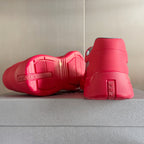 Prada unisex sneakers bright pink with textured tread outsole and rear heel
