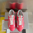Prada unisex sneakers bright pink with gray interior lining and white lace-up