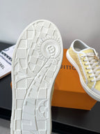 Louis Vuitton sneaker outsole, white tread pattern with circular logo emblem