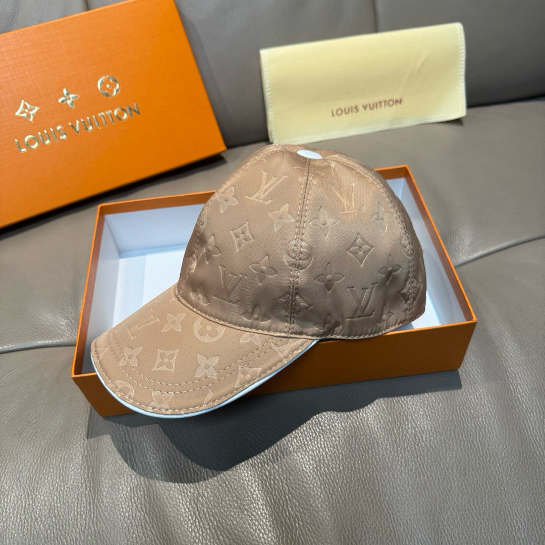 Louis Vuitton monogram baseball cap, beige two-tone style with curved brim