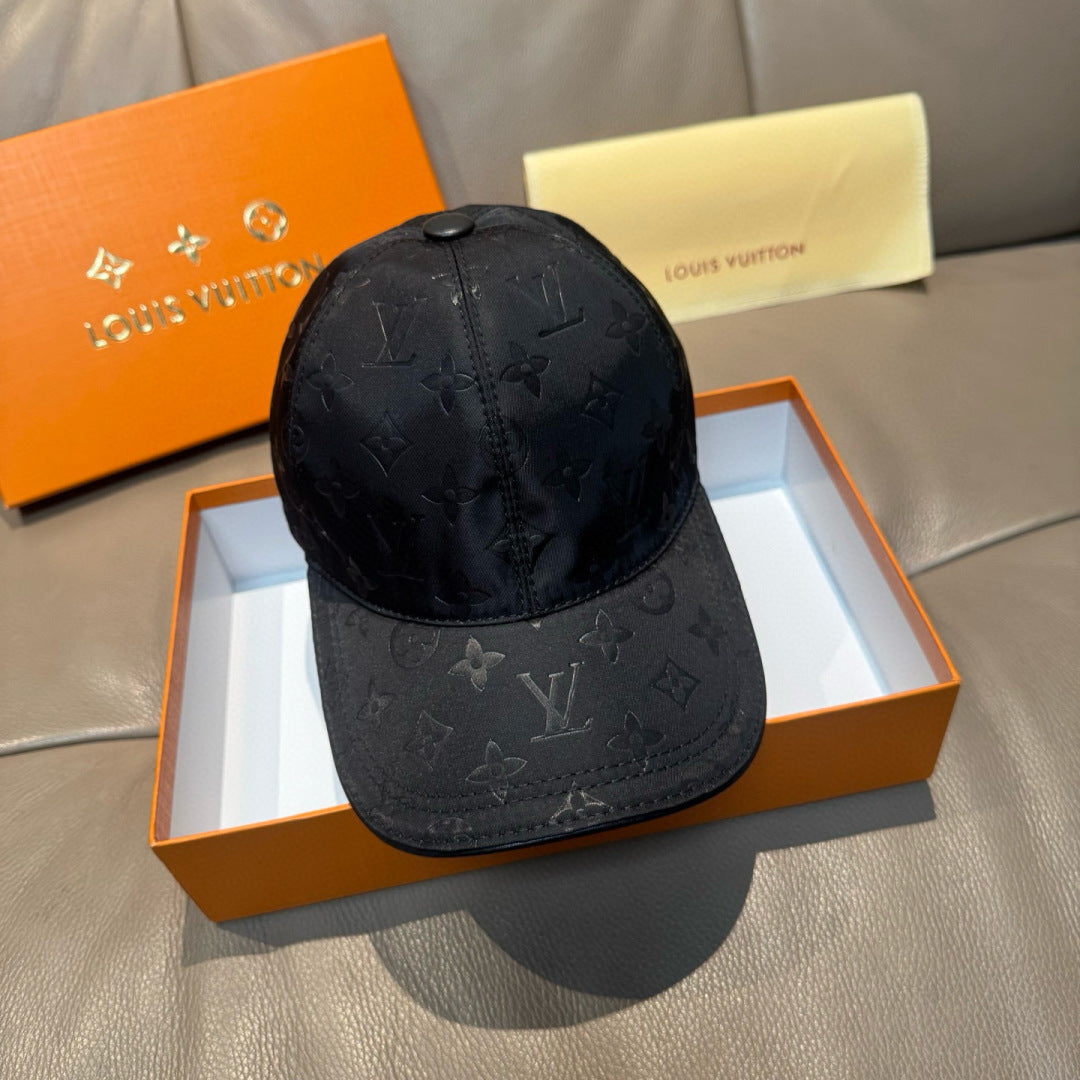Louis Vuitton monogram baseball cap in dark black with curved brim