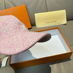 Louis Vuitton pink monogram-pattern cap with curved brim and stitching