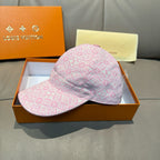 Louis Vuitton pink monogram-pattern baseball cap with curved brim