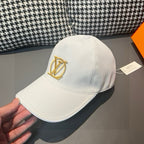 Louis Vuitton cap, white front with gold LV logo patch