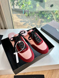 Prada women's sneakers, blush pink and burgundy with black laces