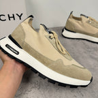 Givenchy luxury shoes, tan lace-up sneaker with GIVENCHY label and white midsole