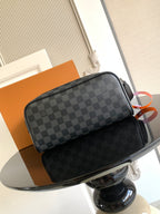 Louis Vuitton crossbody bag with two-tone look, dark Damier checkered canvas front