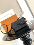 Louis Vuitton monogram crossbody bag in dark gray, front flap and adjustable strap
