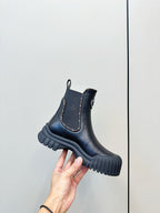 Louis Vuitton unisex Chelsea boot, dark leather, ridged rubber sole