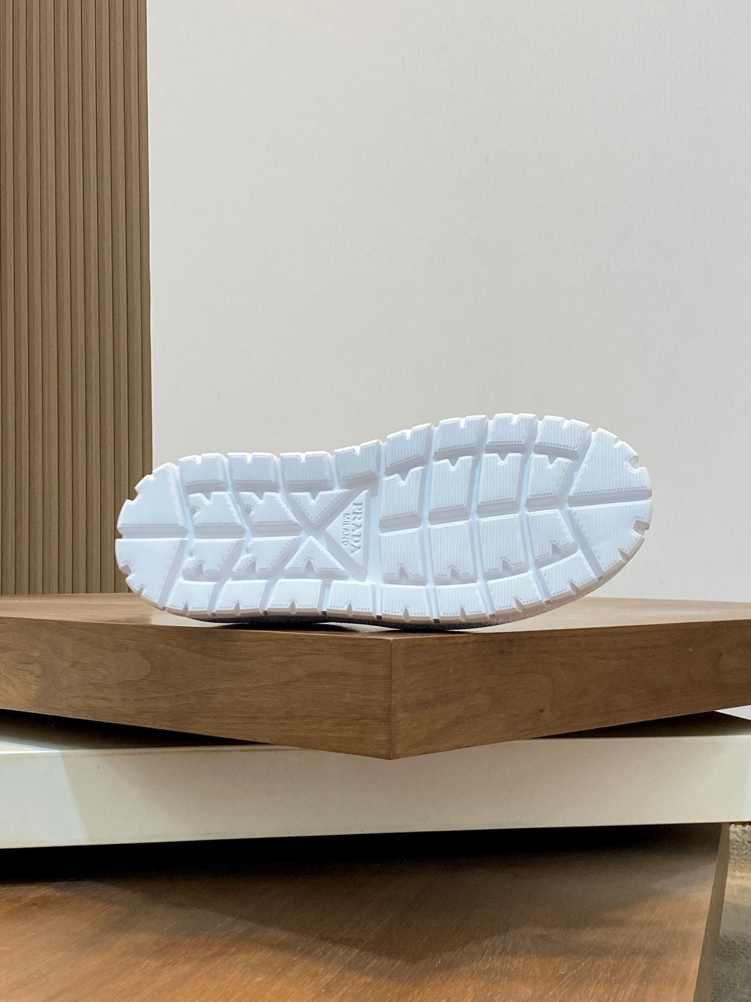 Unisex sneaker outsole with textured tread in white