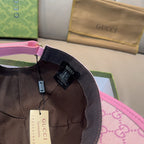 Gucci cap interior with fabric lining and adjustable strap at back