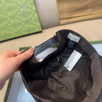 Gucci baseball cap interior view with adjustable strap and black lining