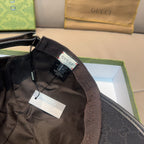 Gucci baseball cap interior with black lining and webbing size label