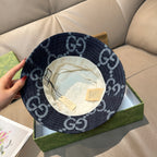 Gucci cap with beige interior lining and GG logo fabric underside, viewed from inside