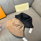 Louis Vuitton bucket hat pair: beige and black monogram canvas with tags