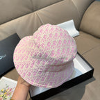 Dior bucket hat in pink monogram print with wide brim