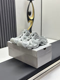 Balenciaga sandals in light gray with chunky sculpted sole and perforated straps