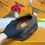 Louis Vuitton monogram canvas zip pouch bag with denim-lined interior