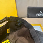 Fendi monogram baseball cap interior, adjustable strap with Fendi label and tag.