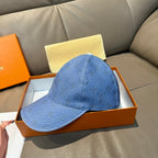 Louis Vuitton monogram baseball cap, light blue, curved brim and front seam detail