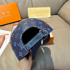 Louis Vuitton baseball cap, dark navy monogram with branded strap detail
