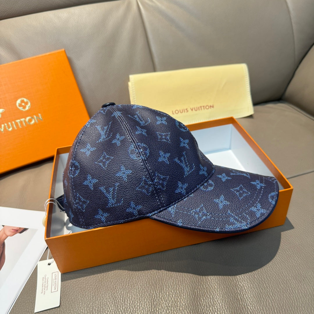 Louis Vuitton baseball cap, dark navy with allover blue monogram print