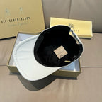 White baseball cap open view with black interior lining