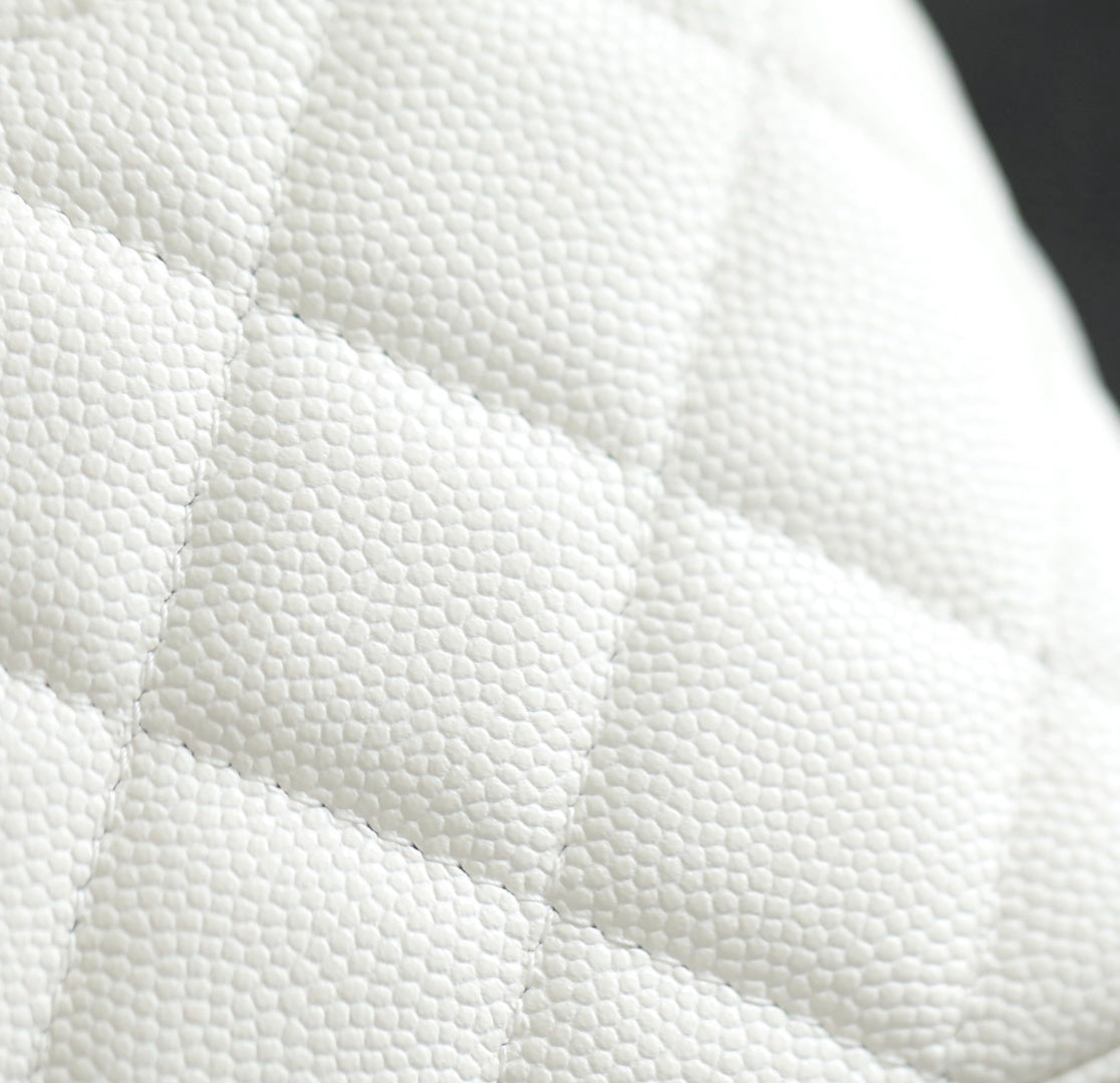 White quilted leather texture detail