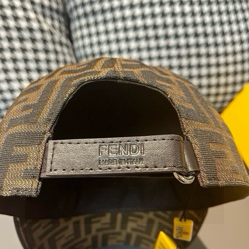 Fendi monogram cap with FENDI ROMA inner tag and metal adjuster