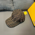 Fendi FF monogram baseball cap with curved brim and black FENDI Roma band