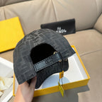 Fendi monogram baseball cap back view with adjustable strap and logo patch