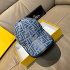 Blue FENDI monogram baseball cap with adjustable strap and curved brim