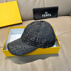Fendi monogram baseball cap in dark gray with curved brim and stitched front logo