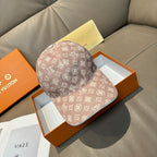 Louis Vuitton monogram baseball cap in taupe with white pattern, curved brim