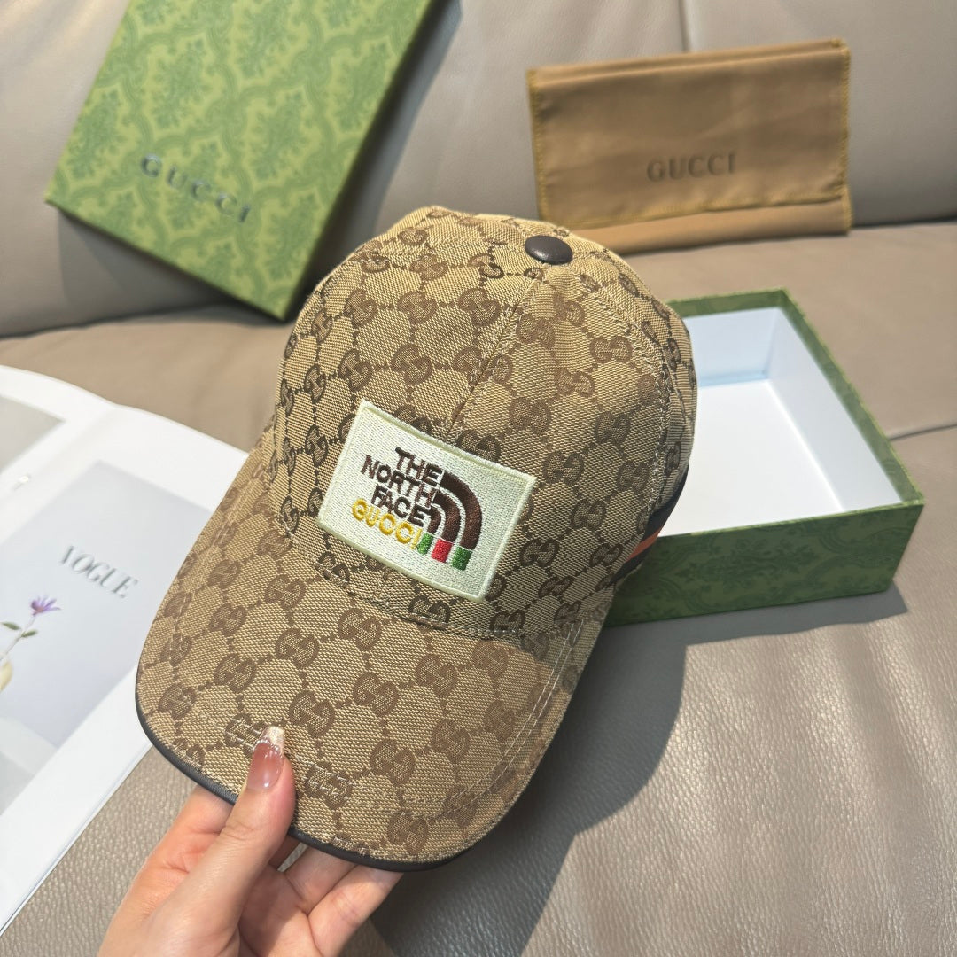 Gucci GG monogram baseball cap with front logo patch and curved brim