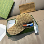 Gucci GG monogram baseball cap with multicolor stripe front panel