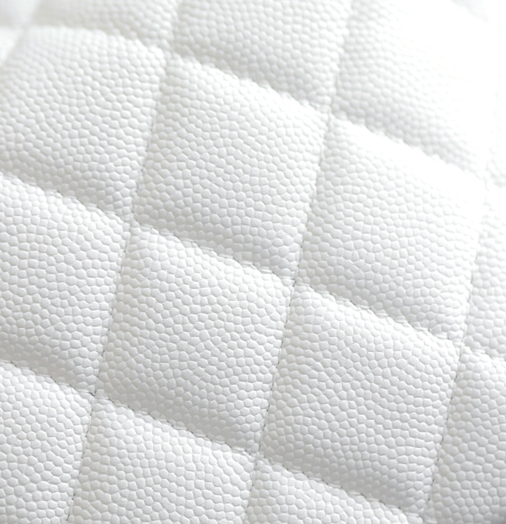 Chanel white quilted leather texture close-up