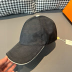 Baseball cap in dark charcoal with contrast white-trim brim