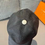 Baseball cap in dark charcoal with round top button and stitched crown detail