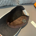 Louis Vuitton cap lining view with brown interior and visible size tag