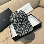 Dior baseball cap with black-and-white monogram pattern and adjustable strap