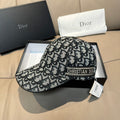 Dior baseball cap with black-and-white Dior monogram pattern and curved brim