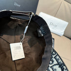 Dior cap interior lining with black strap and hanging retail tags